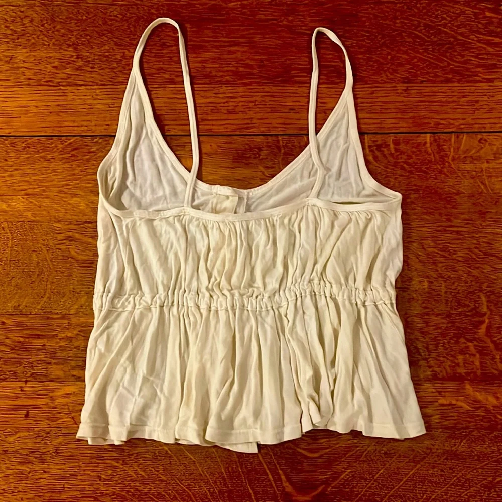Beautiful Ecru Jersey Tank Blouse, by Truly Madly Deeply, Los Angeles. Size XS - Picture 4 of 4